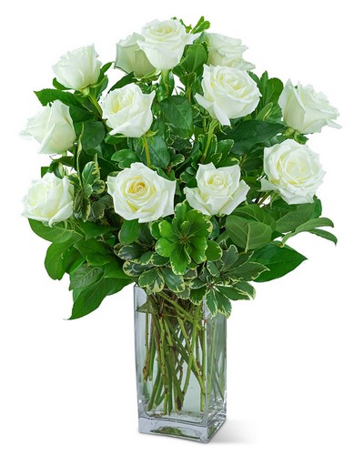 White Roses (12) from Baker Florist in Dover, OH