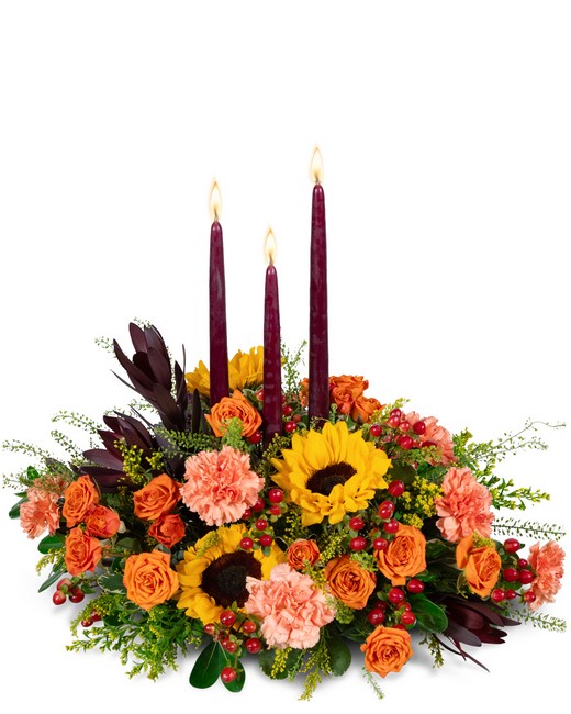 Citrine Bounty Centerpiece from Baker Florist in Dover, OH