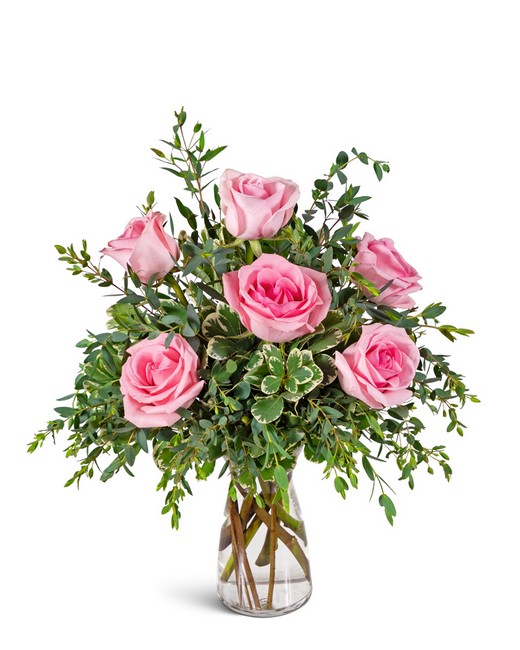 Half Dozen Pink Roses from Baker Florist in Dover, OH