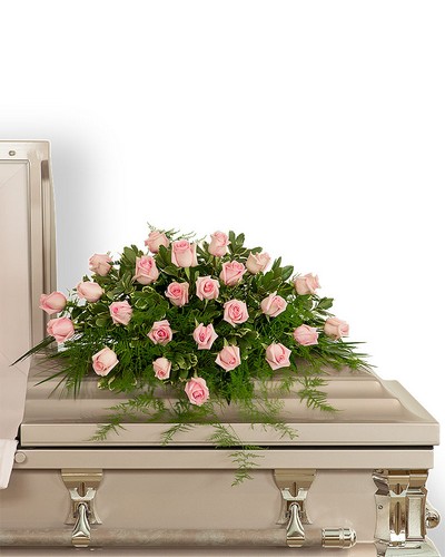 Pink Tranquility Casket Spray from Baker Florist in Dover, OH