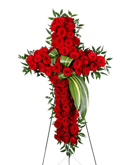 Heavenly Rose Cross from Baker Florist in Dover, OH