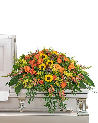Sunset Reflections Casket Spray from Baker Florist in Dover, OH
