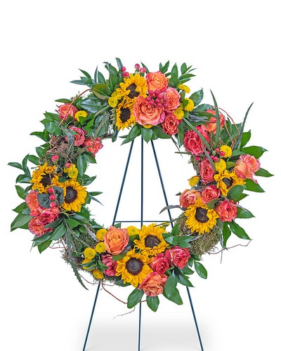 Sunset Reflections Wreath from Baker Florist in Dover, OH